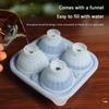 4 Grids Large Ice Cube Molds Silicone Ice Cube Trays with Ice Clips Whiskey Ice Mold Ball Summer Necessary Kitchen Mould
