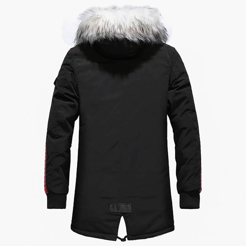 Winterjacke Herren Verdicken Warme Parkas Lässige Lange Outwear Mit Kapuze Kragen Jacken und Mäntel Männer Großhandel
