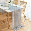Vintage Table Runners Pleated Fabric Wedding Decoration Cheesecloth Table Setting  Dinning Decor