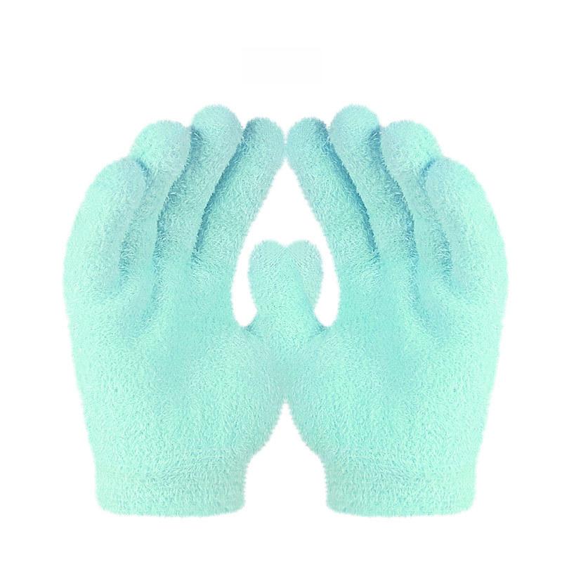 Four-color Feather Yarn Knitted Plant Gel Gloves Men's and Women's Gel Gloves