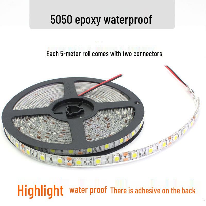 5050/5630 SMD Epoxy Waterproof Flexible LED Light Strip - High Brightness, 5 Meters, 12V/24V/36V