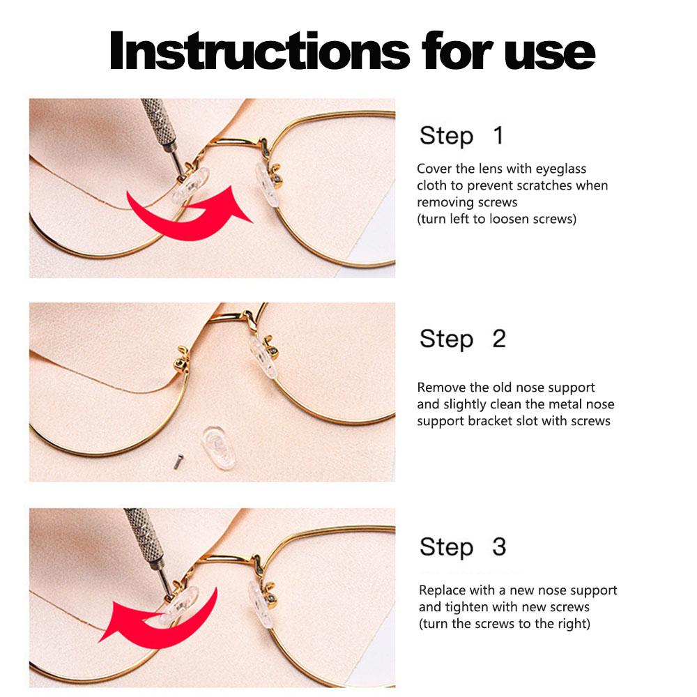 Glasses Nose Pad Set Non-Slip Different Sizes Eyeglass Nose Pads Replacement Maintenance Kit For Most Glasses Repair Accessories
