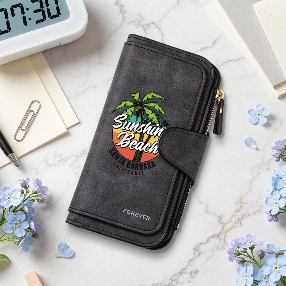 Sunshine Beach Style Long Wallet Fashion Casual Card Holder Portable Daily Use Purse