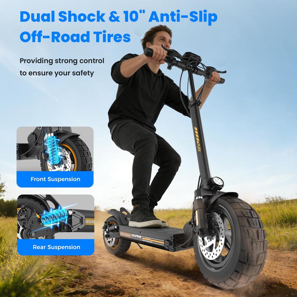 Electric Scooter iScooter W9 Air 10" 500W Motor Fully Suspended Adult Electric Scooter Top Speed 25Km/h 48V 10AH Black