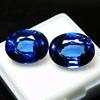 16.00 Carat Natural Sapphire Blue Oval Cut Pair CERTIFIED Loose Gemstone multiQ 00C