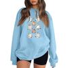 Women's Neck Long Sleeve Comfy Sweatshirt Casual Loose Fit Color Halloween Print Pullover