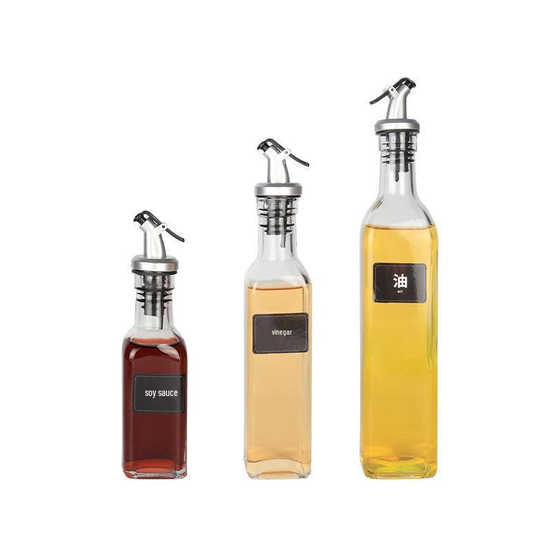 Sticlă de Sticlă Etanșă pentru Ulei și Oțet, Capacitate Mare, Tip Spray cu Presare, Ideală pentru Sos de Soia și Vin de Gătit.
