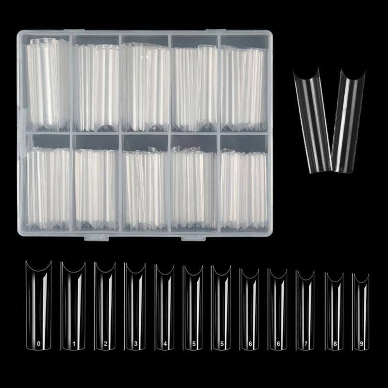 Extras Long Nail Tip,Half Cover C Curves Fake Nail Tips,Square/Almond Press On Nail Full Cover False Nail for Nail Salon