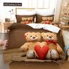 3D Panda Duvet Cover Set King Size Cute Panda Bamboo Bedding Set Black White Bear Polyester Quilt Cover For Boy Kid For Bedroom