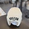Maglione Caldo in Maglia Stile Coreano con Protezione per le Orecchie, Cappello di Lana per Bambini e Bambine - Design Antivento Autunno/Inverno