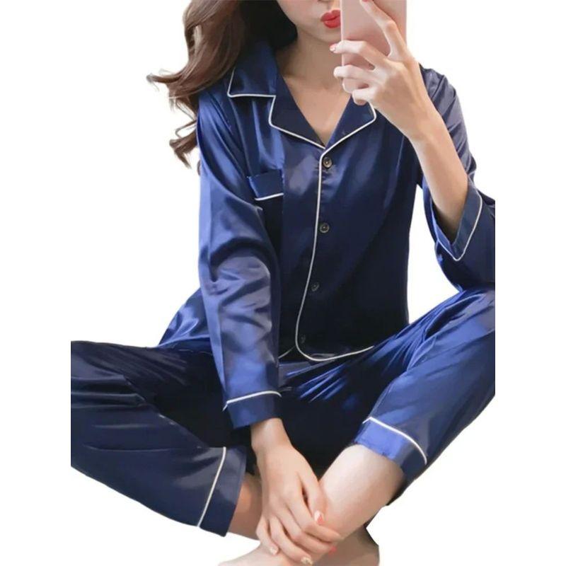 

Поло с отложным воротником, глянцевое, однотонное, для дома Dark blue XXL(XXL)