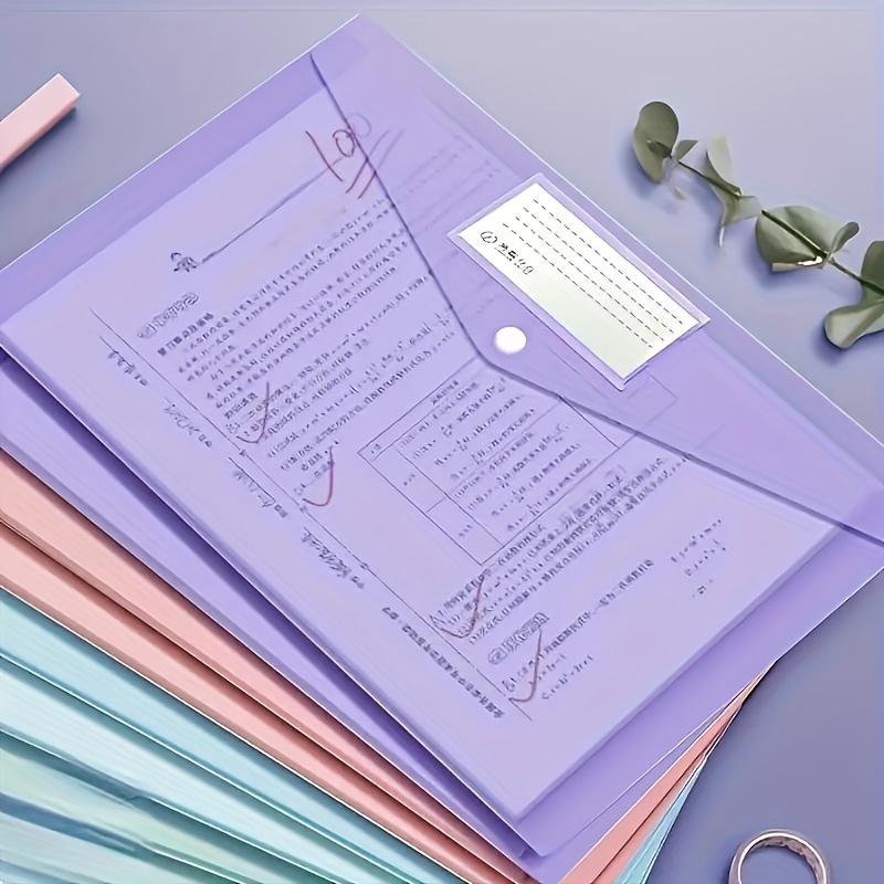 10 Pieces File Bag Plastic 10C A4 Paper Storage Folder Pp Transparent Portfolio Policy Briefcase With Label Water-Repellent File Bag