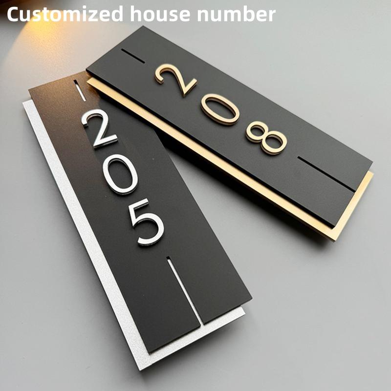 Acrylic Modern Door Plate Shop Sign Customize House Number For Home Office Flats Restaurant Hotel Cafe Bar Home Decor Plate
