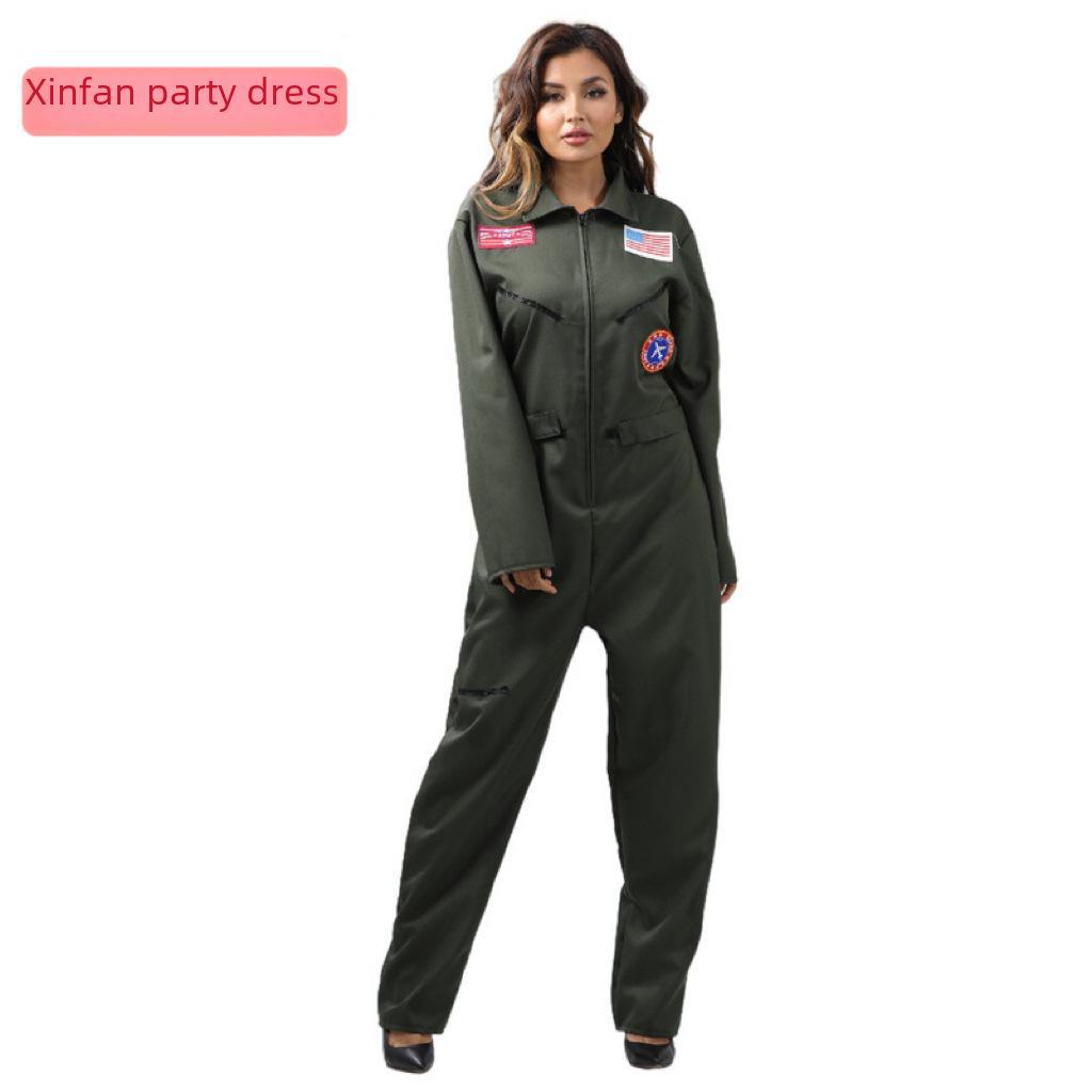 

Костюм пилота Top Gun на Хэллоуин для групповых выступлений Pilot woman, M