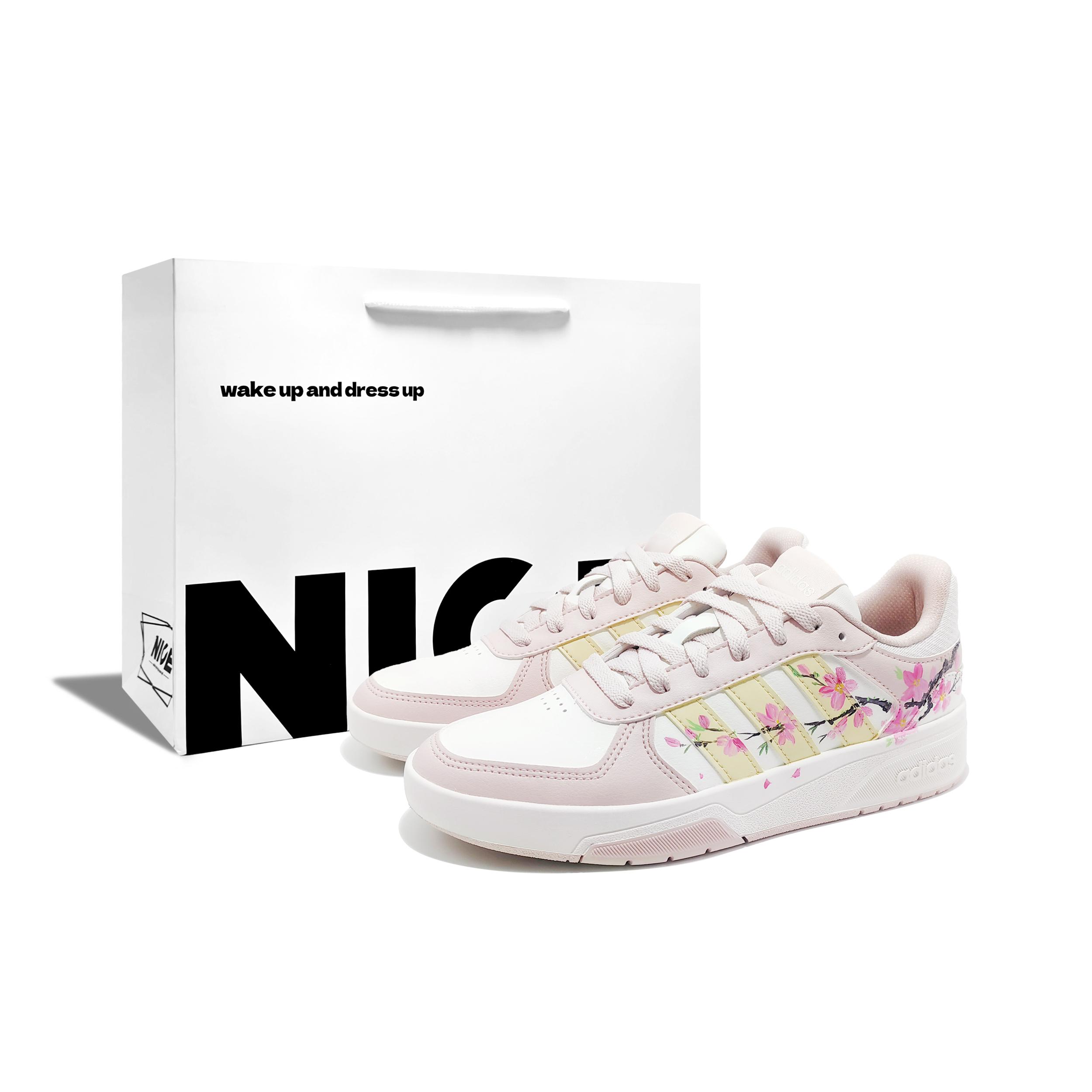 Adidas COURTBEAT Peach Blossom Spring Memory R Low top Skateboard Shoes Unisex Pink KI6785(Team1548--BOX) 40
