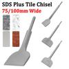 SDS Plus Tile Chisel Cemented Carbide Electric Hammer Chisel Power Tool Accessory 75/100mm Wide Tile Removal Chisel Scraper Bits
