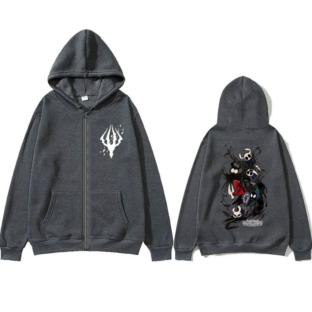 Game Hollow Knight Zipper Hoodie Men Women Unisex Clothing Casual Oversized Zip Up Jacket Coat Unisex Vintage Otaku Lovers Streetwear