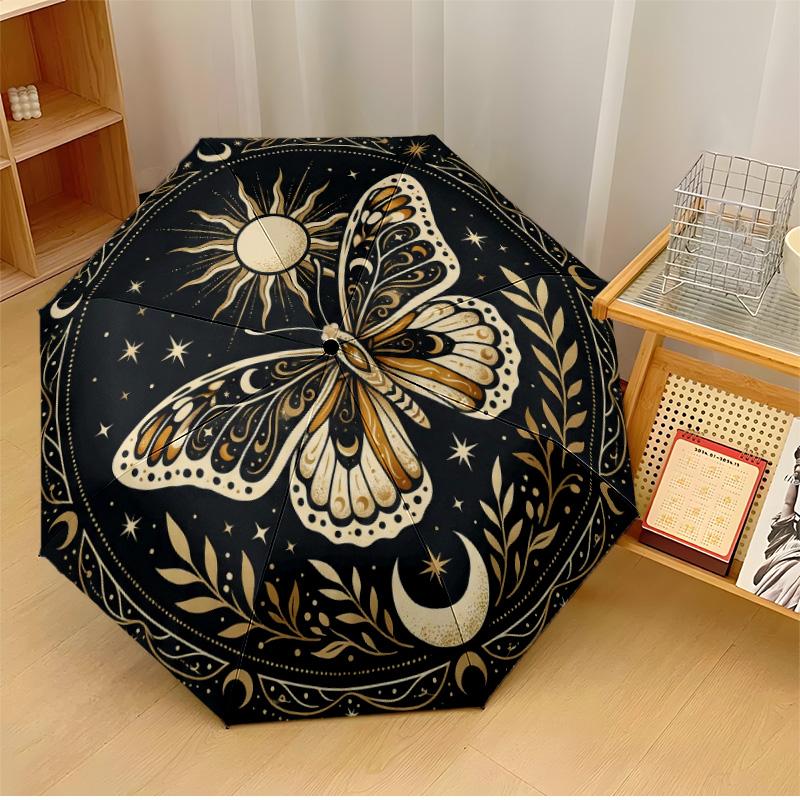 

Butterfly wind spinner Printed umbrella windproof folding umbrella portable sun and rain umbrella suitable for gifting