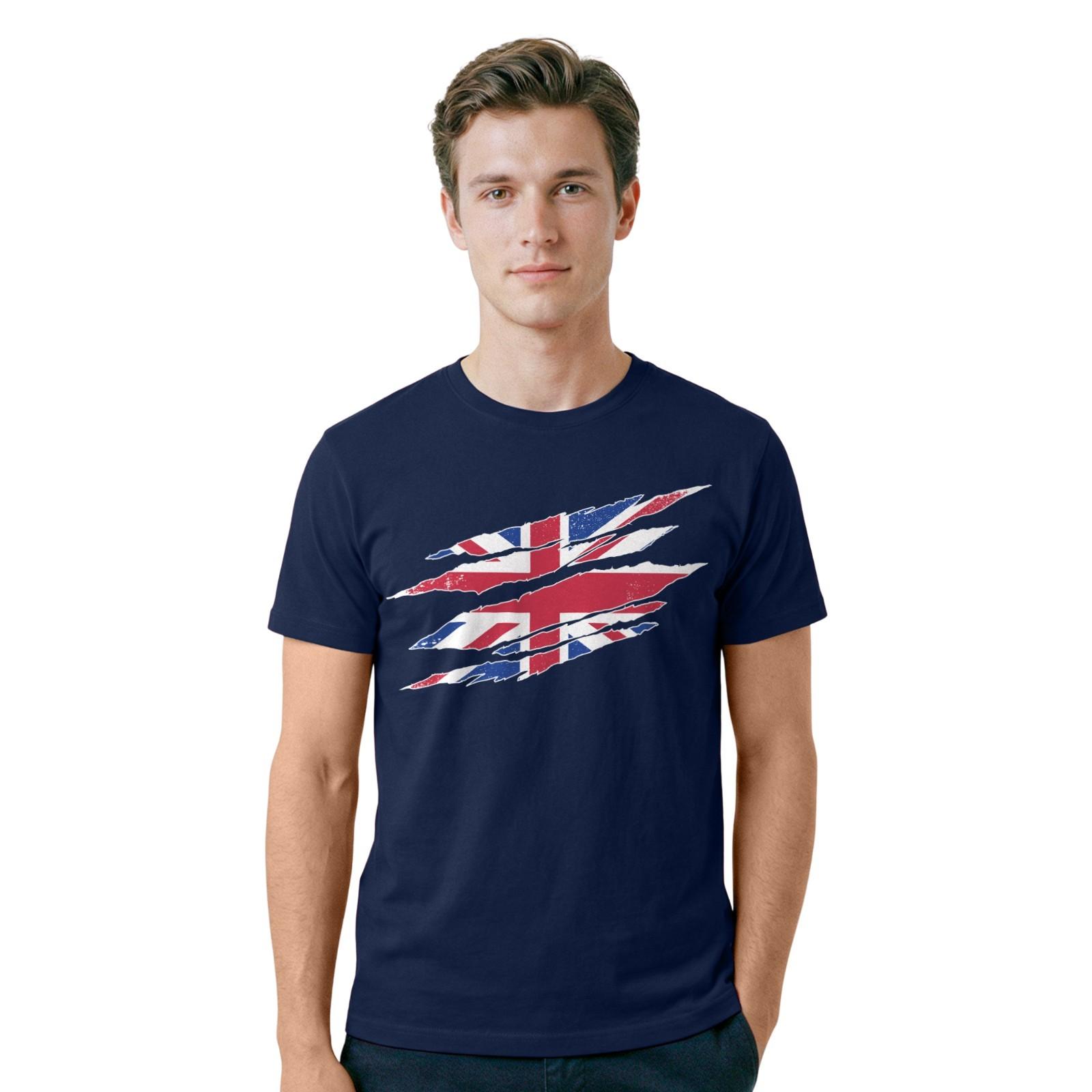 Distressed UK British Flag T-Shirt | Union Jack Great Britain Patriotic Tee S разноцветный