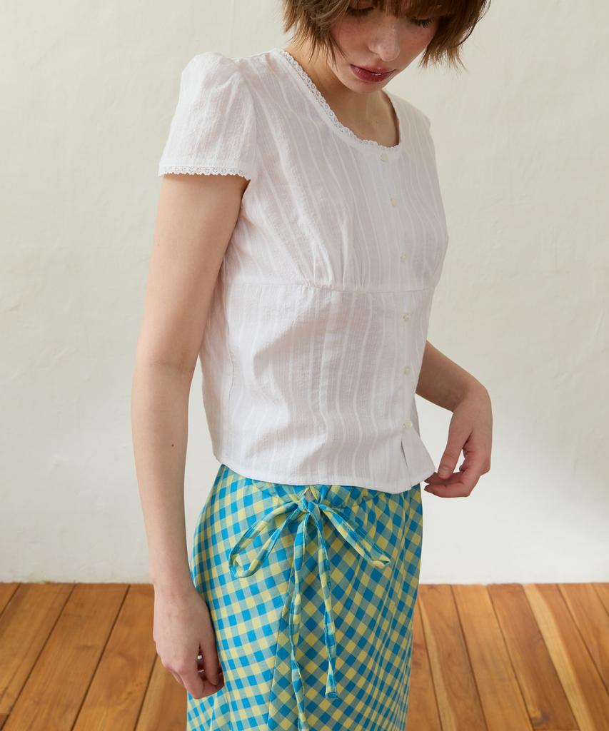 WIOE Deborah Lace Blouse_White