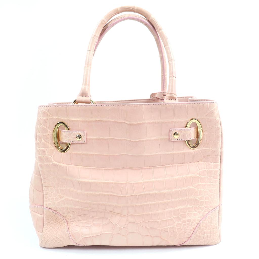 LEDER JUWELEN Tragetasche Kristall Reptilien Krokodilleder beliebter Typ rosa Gebraucht