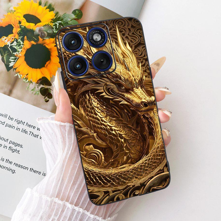 6.7" For Motorola Edge 70 Phone Case Luxury Dragon Cartoon Cover Soft Black Silicone Shell For Motorola Edge70 Moto X70 Air Etui