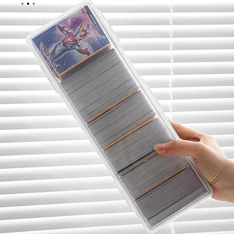 Clear Plastic Compartmentalized Organizer Box Holds 550+ Game Cards Storage Box With Adjustable Divider For Cards
