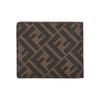 Fendi FF Monogram Logo Pattern Double Fold Textured Fabric Wallet Men Wallet Brown Yellow 7M0338-AJJ8-F1HRH