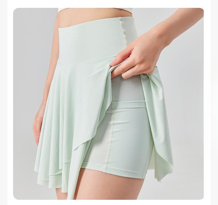 Women's Sports Golf Skirt Quick Dry Sports Skirt High Waist Pleated Short Half Skirt Yoga Clothing