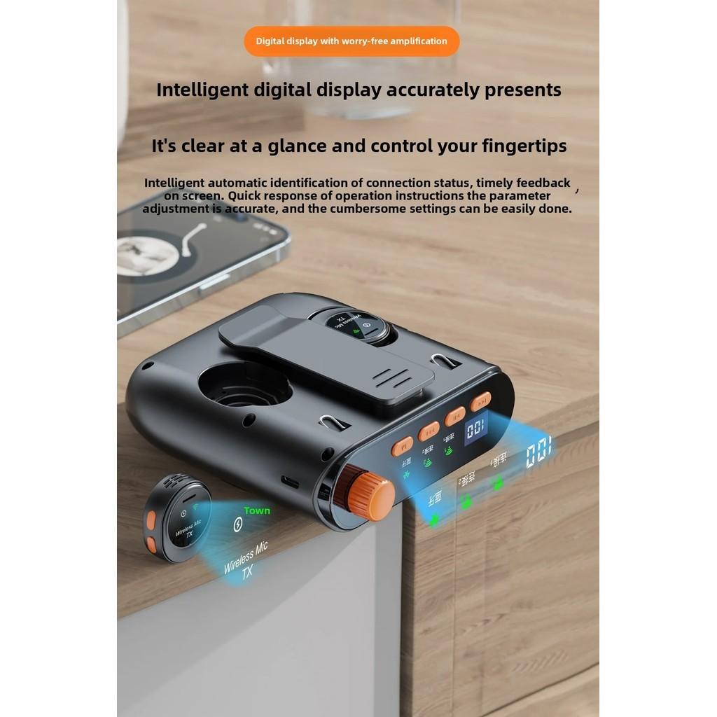 Wireless Voice Amplifier Rechargeable Clip-on Bluetooth Speaker Teaching & Streaming Loudspeaker Capacitive Microphone