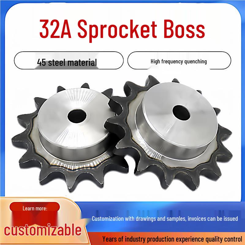 Single Row 32A Chain Sprocket: 2-Inch Boss, 9-16 Teeth Options 9 Teeth