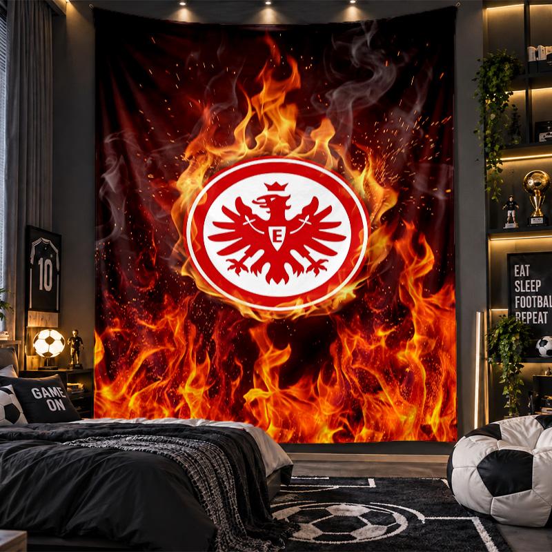 Wall Hanging Tapestry Eintracht Frankfurt Football Print Cloth for Living Room Bedroom Home Decor