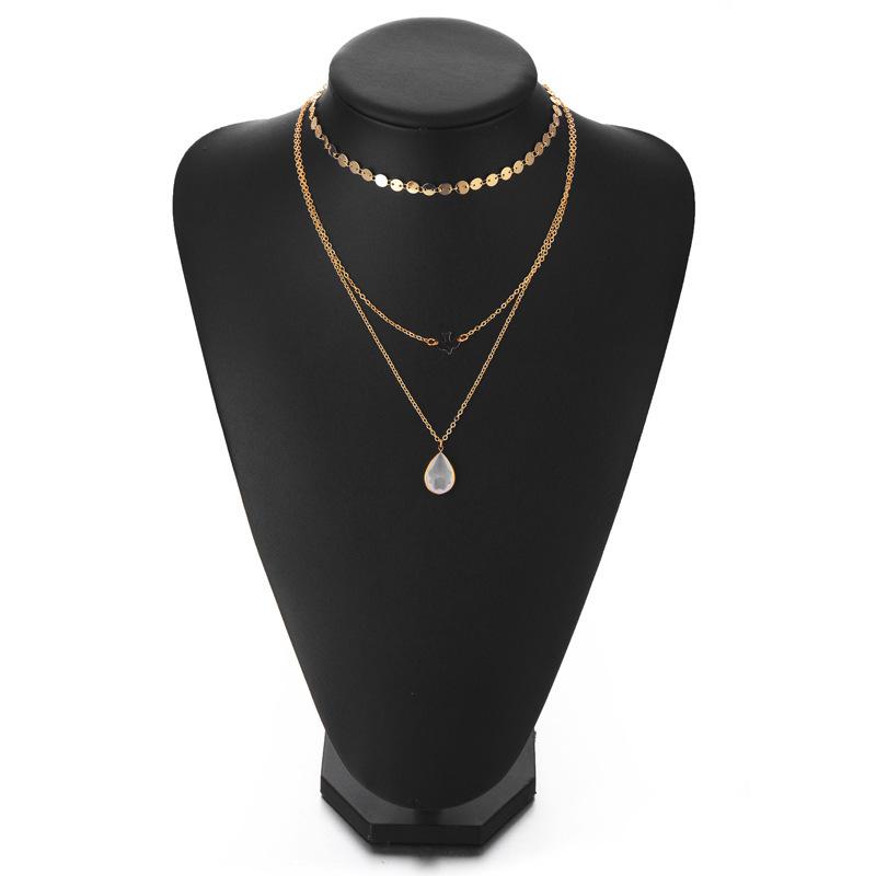 

Necklace Unique Alloy For Women With Multilayer Design And Beautiful Elements Chain золотий