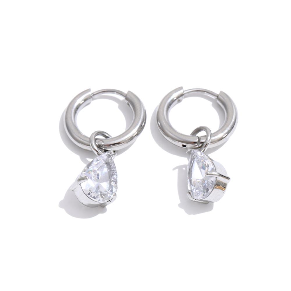 

Yhpup Stainless Steel Charm Cubic Zirconia Drop Daily Bling Earrings for Women High Quality Fashion Jewelry Waterproof