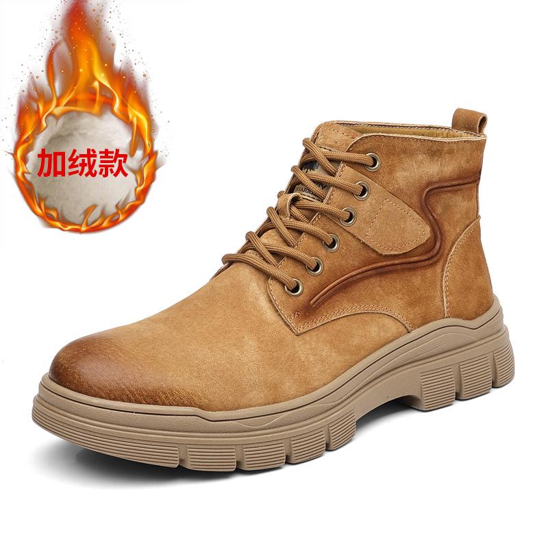 Britse Hoge Casual Sport Retro Werklaarzen voor Mannen Herfst Winter Mode Platform Schoenen Man Nieuwe Designer Leren Laarzen Man