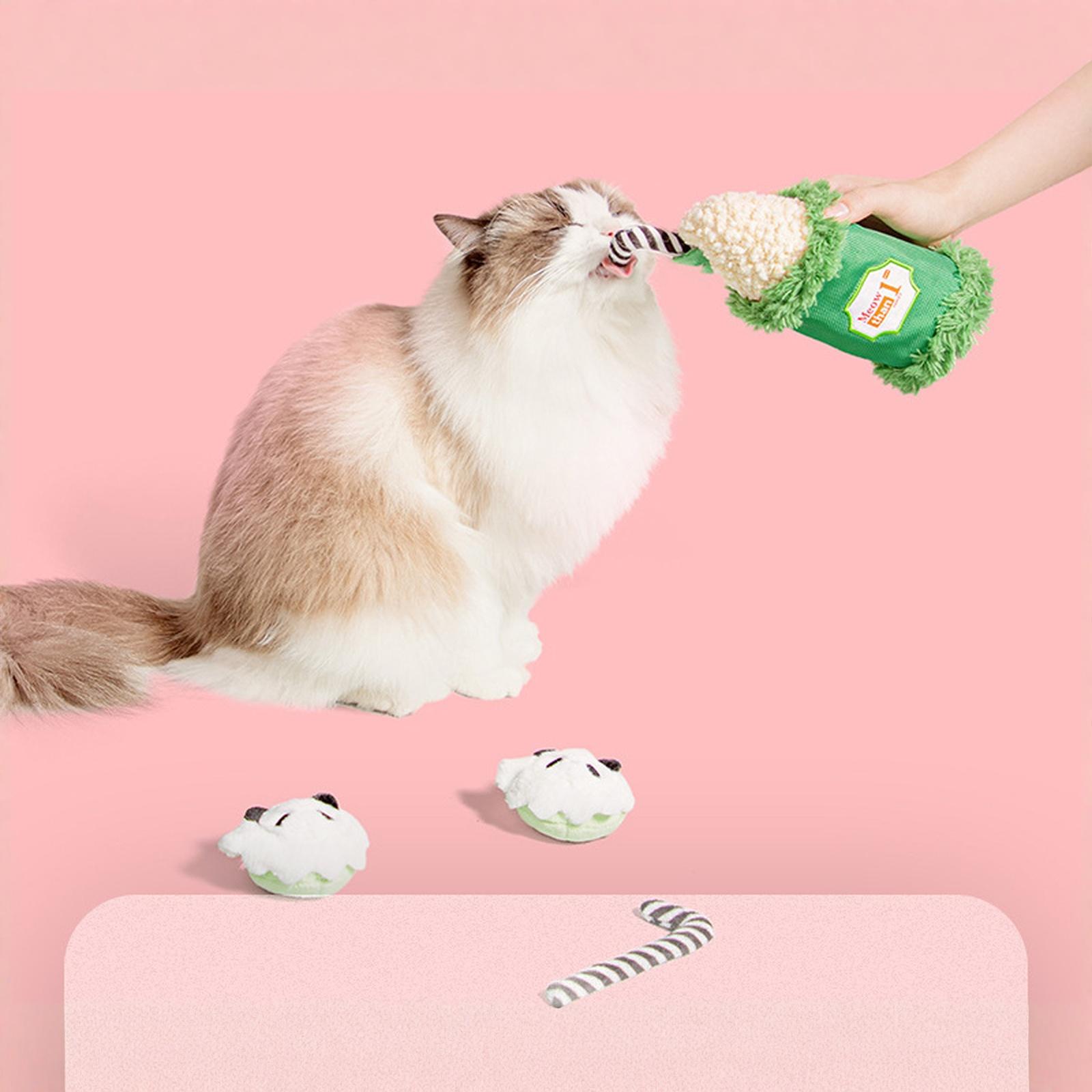 

Pet Toy Teaser Self-Playing Interactive Toy Boredom Relief Teething Milk Tea Pet Supplies one size зелёный