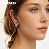 WOSTU Huge Statement Wedding Hoop Earrings Women's White Gold Plated Metal Ear Hoops Pendientes Geometric Party Jewelry Gift