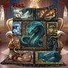 Serpent Legends Myths 2D Flat Pattern Flannel Blanket, High Quality All Seasons, Home Decor, Warmth and Comfort, Perfect for Christmas Gifts.