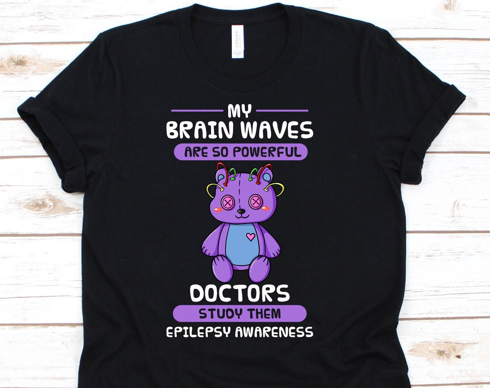 My Brain Waves Are So Powerful, Epilepsy Awareness Month, Epilepsy, Epilepsy Support, Vintage Epilepsy Ribbon, Epilepsy Warrior 3XL