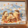 Cartoon Little Hedgehog Tree Static Electricity Window Sticker for The Living Room Glass Thanksgiving Decoration Sticker