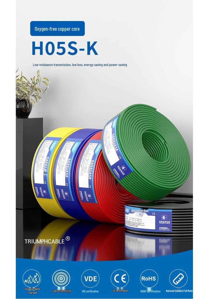 H05V-K Silicone Flexible Wire, Single-core, 0.2~0.75 Sq Mm, Pure Tinned Copper, PVC Insulation, Eco-Friendly, Flame Retardant.
