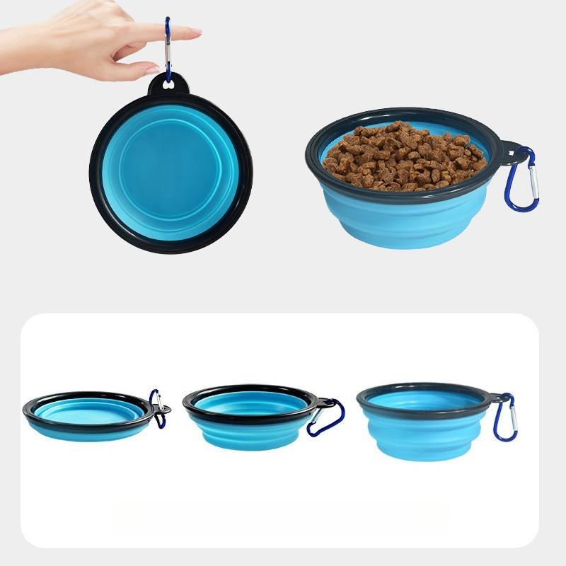 1pcs TPE Pet Folding Bowl Outdoor Portable Dog Basin and Cat Food Bowls Wear-resistant Shockproof Universal Food Bowls Travel Camping Pet Accessories