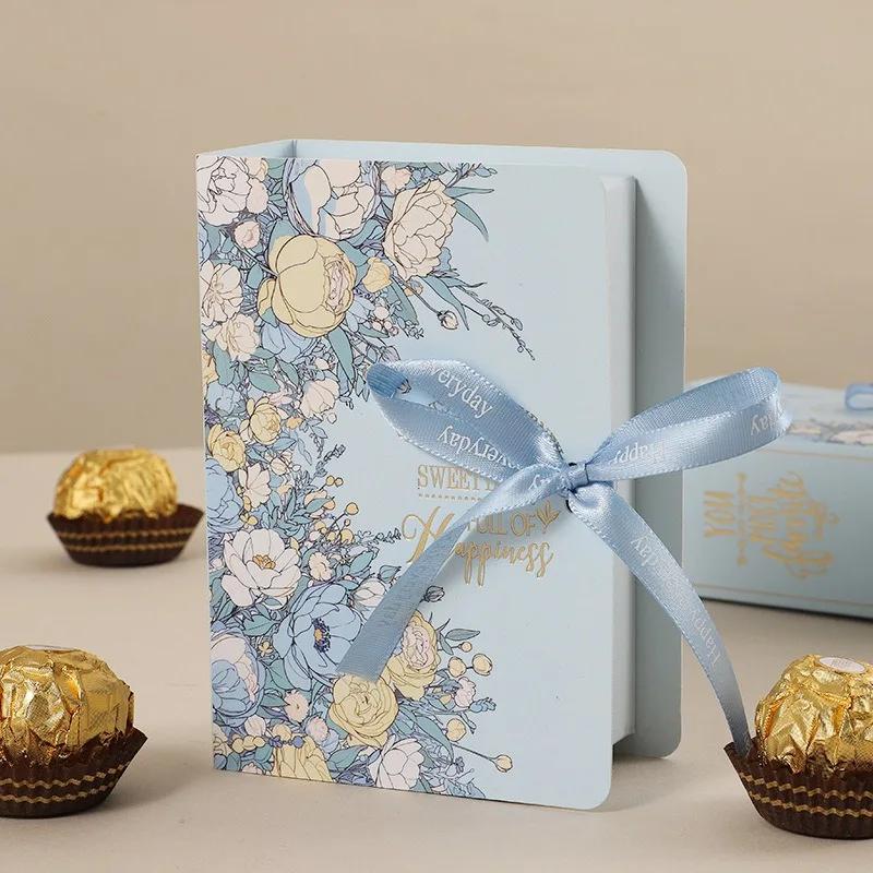 11/11/11Pcs Creative Book-Style Wedding Gift Boxes Candy Packaging Paper Baby Shower Party Favor Supplies Wholesale