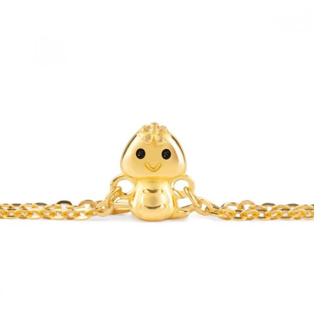 Porti 24k Gold 1.875g Snake Zodiac Flower Bracelet