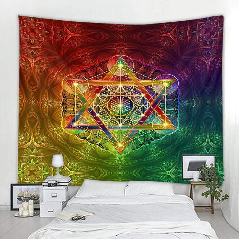 

Священный стиль настенный гобелен тканевый гобелен ковер гексаграмма узор гобелен ткань Настенный декор 150x100cm