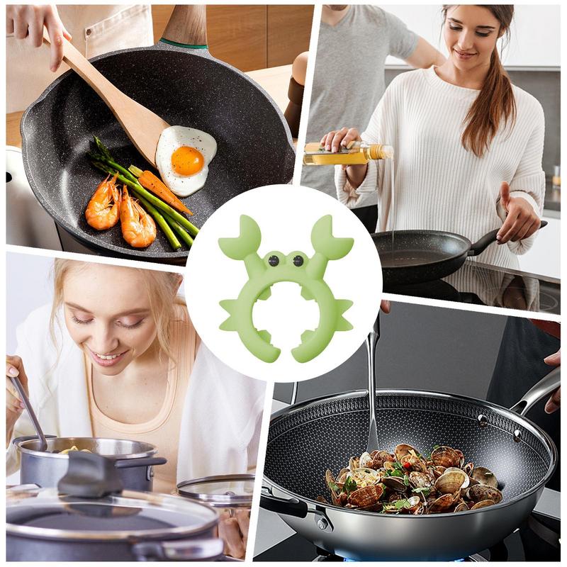 1PC Crab Shaped Silicone Kitchenware Sets Spill-Proof Spoon and Pot Lid Rack Multifunctional Spatula Shelves Kitchen Gadgets