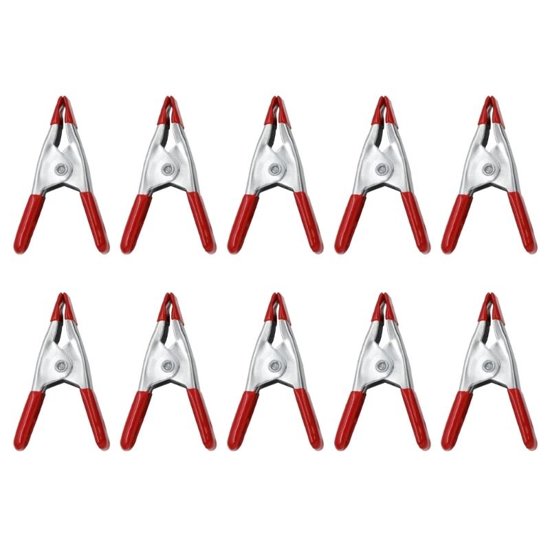 10Pcs Metal Spring Clamps 2 Inch Plastic Handle Clip Spring Clamps Soft Plastic