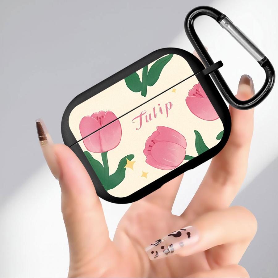Hülle Für Airpods Pro3 Pro 3 2 4 Pro2 1 Weiche Kopfhörerhüllen Abdeckung Blume Rosa Tulpen