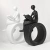 Plastic Reading Figurines Statue Modern Abstract Art Sculpture Collectibles Bookshelf Decorations for Home Office Bedroom