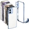 For 17 Metal Bumper Phone Case,With Lens Protector,Slim Fit No Back No Frame Backless Metal Bumper 4 Corners Shockproof Rugged Heat Dissipation Frame